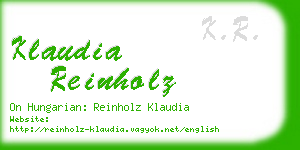 klaudia reinholz business card
